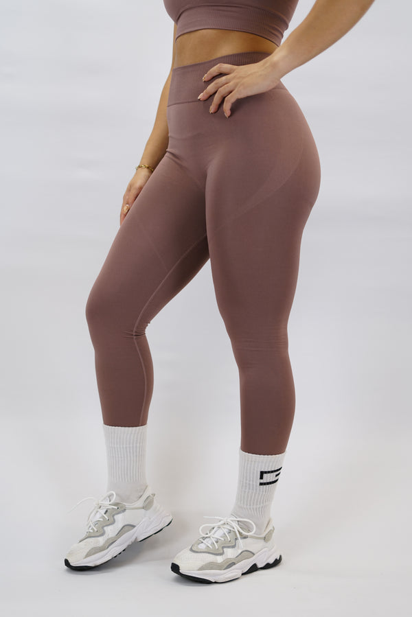 Gammaldags rosa Celia Seamless Tights - sömlösa tränings leggings med Gymwear-logga bak