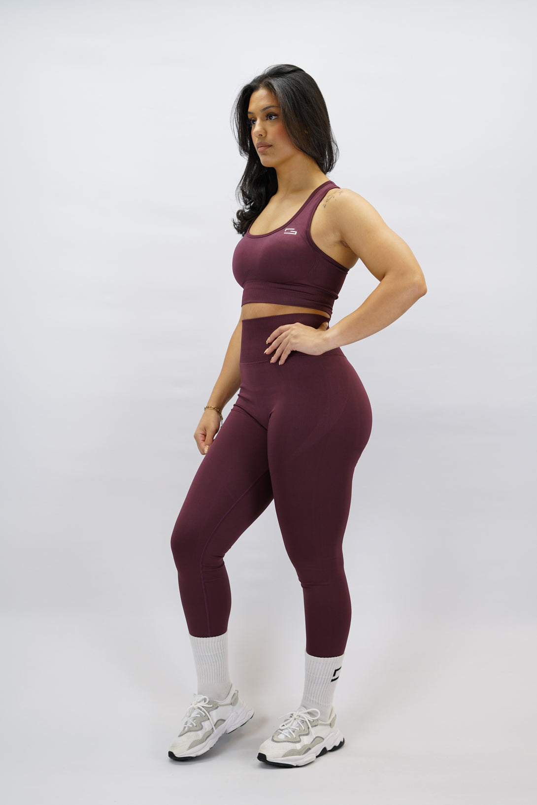 Lila Celia Seamless Tights - sömlösa tränings leggings med Gymwear-logga bak
